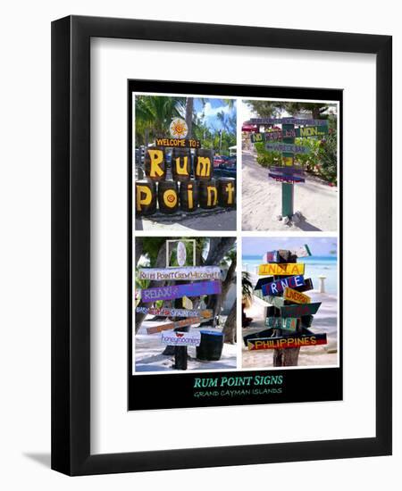 Fun Signs of Rum Point Grand Cayman-George Oze-Framed Photographic Print