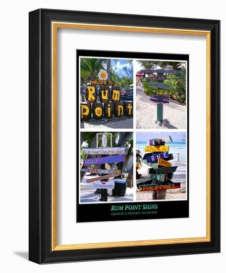 Fun Signs of Rum Point Grand Cayman-George Oze-Framed Photographic Print