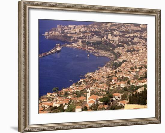 Funchal & Its Church, Madeira, Portugal-Walter Bibikow-Framed Photographic Print