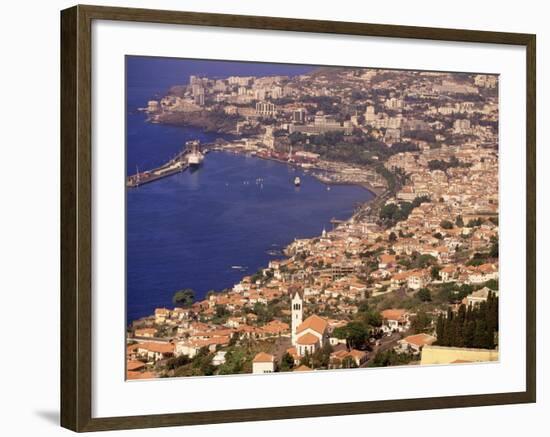 Funchal & Its Church, Madeira, Portugal-Walter Bibikow-Framed Photographic Print