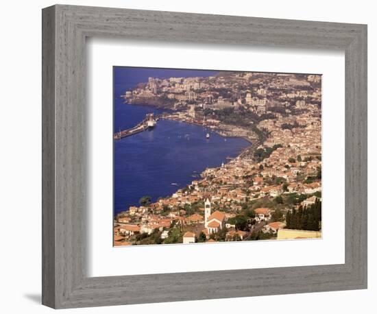 Funchal & Its Church, Madeira, Portugal-Walter Bibikow-Framed Photographic Print