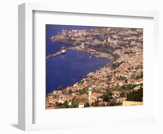 Funchal & Its Church, Madeira, Portugal-Walter Bibikow-Framed Photographic Print