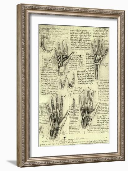 Functions of Human Hand-Leonardo da Vinci-Framed Giclee Print