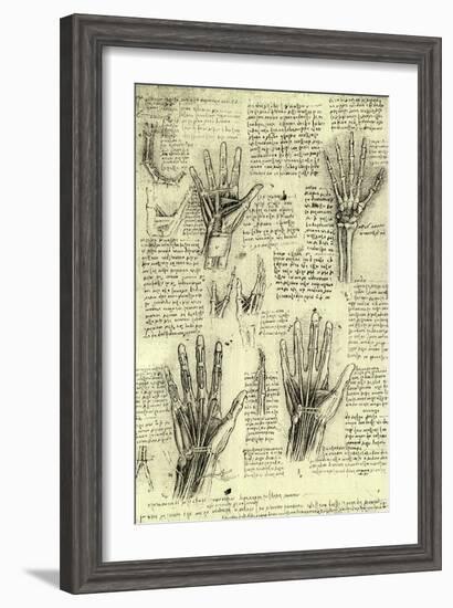 Functions of Human Hand-Leonardo da Vinci-Framed Giclee Print