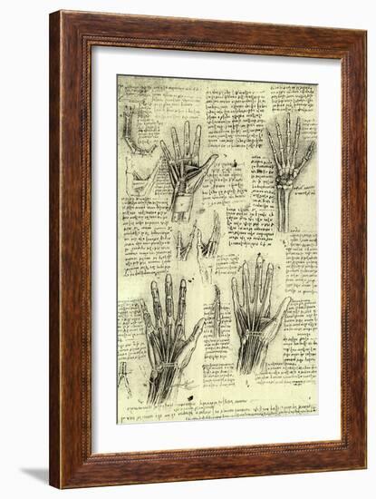 Functions of Human Hand-Leonardo da Vinci-Framed Giclee Print