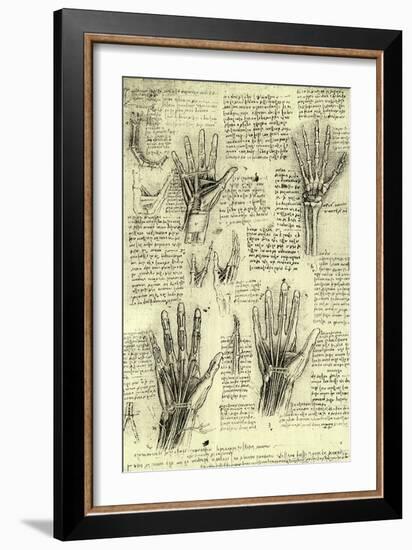 Functions of Human Hand-Leonardo da Vinci-Framed Giclee Print