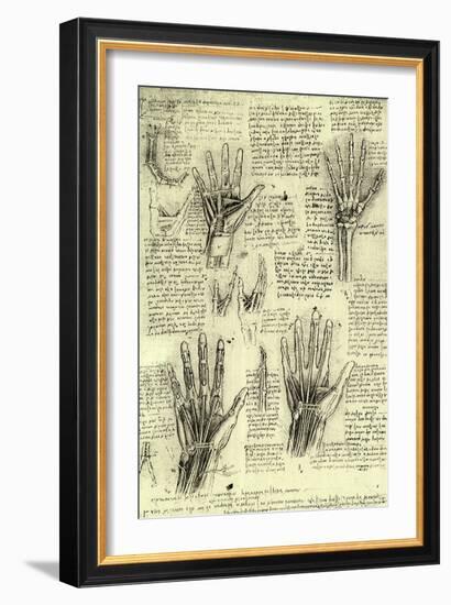 Functions of Human Hand-Leonardo da Vinci-Framed Giclee Print