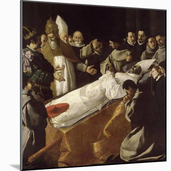 Funérailles de saint Bonaventure-Francisco de Zurbarán-Mounted Giclee Print