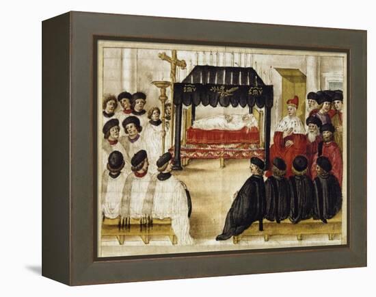 Funeral Ceremony in Honor of Abbess from Convent of Sisters of Charity of Venice-null-Framed Premier Image Canvas