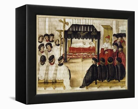 Funeral Ceremony in Honor of Abbess from Convent of Sisters of Charity of Venice-null-Framed Premier Image Canvas