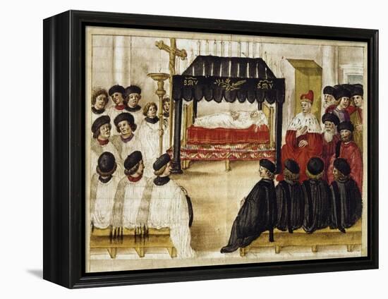 Funeral Ceremony in Honor of Abbess from Convent of Sisters of Charity of Venice-null-Framed Premier Image Canvas