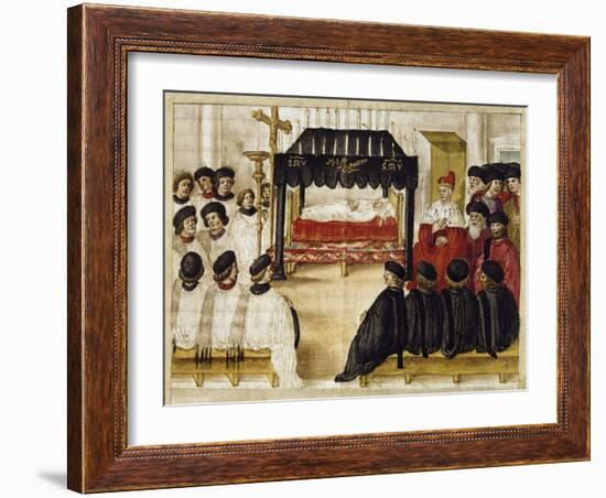 Funeral Ceremony in Honor of Abbess from Convent of Sisters of Charity of Venice-null-Framed Giclee Print