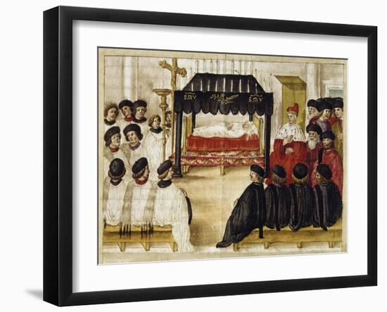 Funeral Ceremony in Honor of Abbess from Convent of Sisters of Charity of Venice-null-Framed Giclee Print