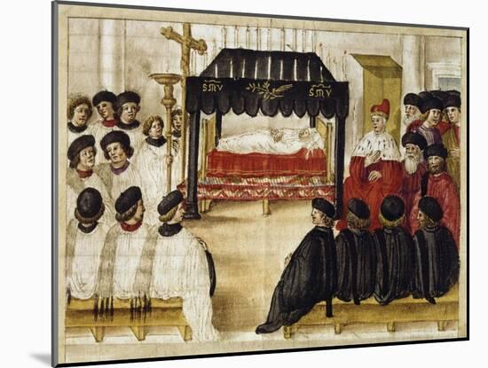 Funeral Ceremony in Honor of Abbess from Convent of Sisters of Charity of Venice-null-Mounted Giclee Print