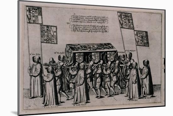 Funeral Cortege of Sir Philip Sidney-Theodor de Bry-Mounted Giclee Print