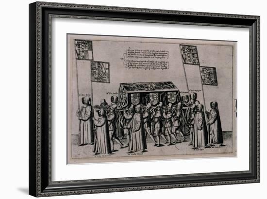 Funeral Cortege of Sir Philip Sidney-Theodor de Bry-Framed Giclee Print