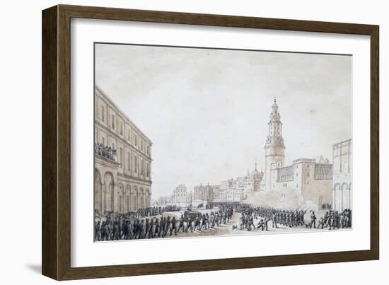 Funeral of French Officer in Weimar, October 1806-Benjamin Zix-Framed Giclee Print