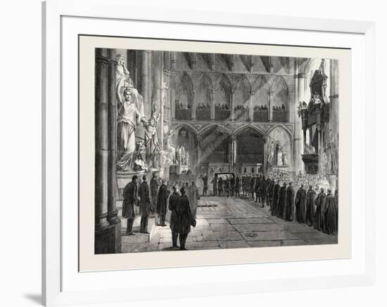 Funeral of Lord Palmerston: the Procession to the Grave in the Interior of Westminster Abbey-null-Framed Giclee Print