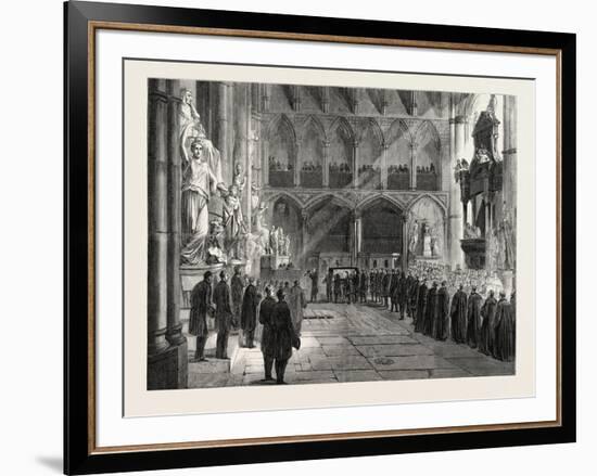 Funeral of Lord Palmerston: the Procession to the Grave in the Interior of Westminster Abbey-null-Framed Giclee Print