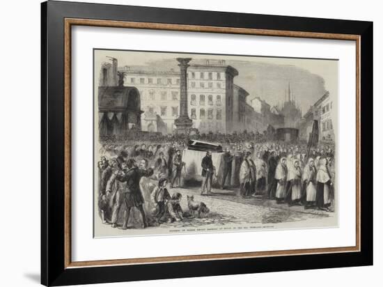 Funeral of Signor Emilio Dandolo at Milan on the 22nd February-null-Framed Giclee Print