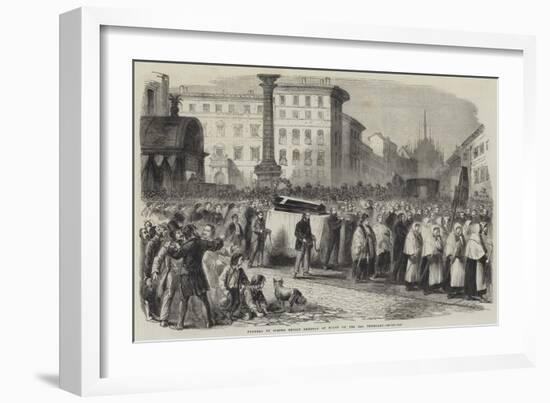 Funeral of Signor Emilio Dandolo at Milan on the 22nd February-null-Framed Giclee Print