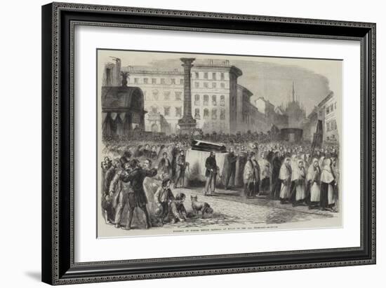 Funeral of Signor Emilio Dandolo at Milan on the 22nd February-null-Framed Giclee Print