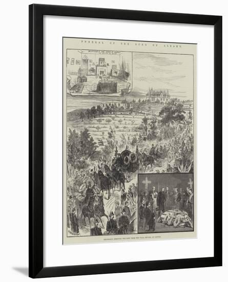 Funeral of the Duke of Albany, Procession Removing the Body from the Villa Nevada, at Cannes-null-Framed Giclee Print