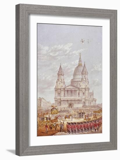 Funeral of the Duke of Wellington, St Paul's Cathedral, City of London, 18 November, 1852-George Baxter-Framed Giclee Print