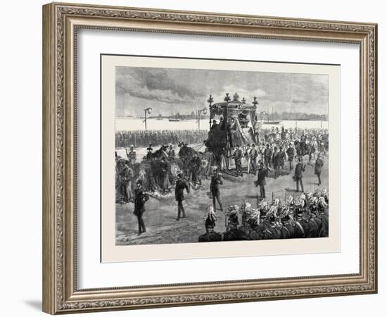 Funeral of the Empress of Russia at St. Petersburg: the Funeral Procession 1880-null-Framed Giclee Print