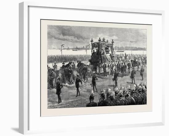 Funeral of the Empress of Russia at St. Petersburg: the Funeral Procession 1880-null-Framed Giclee Print