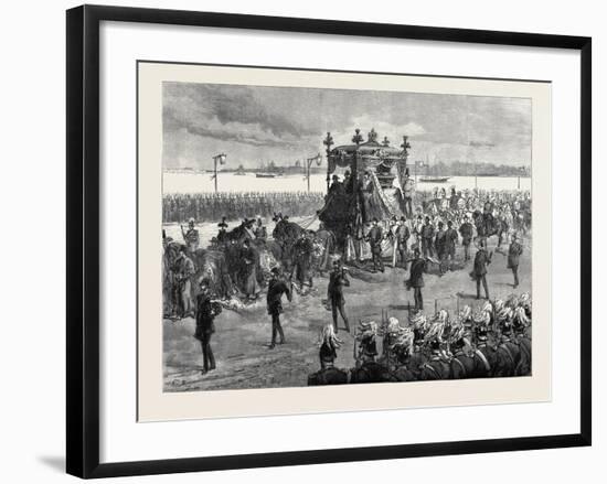 Funeral of the Empress of Russia at St. Petersburg: the Funeral Procession 1880-null-Framed Giclee Print