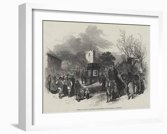 Funeral of the Late Archbishop of Canterbury, the Procession at Addington-Myles Birket Foster-Framed Giclee Print