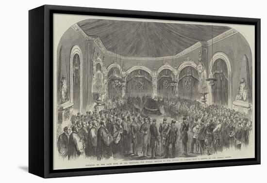 Funeral of the Late King of the Belgians, the Burial Service in the Chapel at Laeken-null-Framed Premier Image Canvas