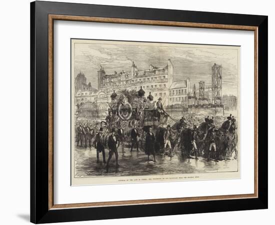 Funeral of the Late M Thiers, the Procession on the Boulevard Near the Chateau D'Eau-Charles Robinson-Framed Giclee Print