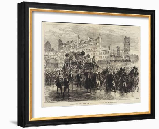 Funeral of the Late M Thiers, the Procession on the Boulevard Near the Chateau D'Eau-Charles Robinson-Framed Giclee Print