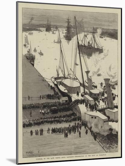 Funeral of the Late Prince Louis Napoleon, Debarkation of the Body at Woolwich-William Lionel Wyllie-Mounted Giclee Print