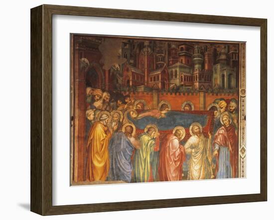 Funeral of Virgin, Scene from Life of Virgin, 1406-1408-Taddeo di Bartolo-Framed Giclee Print