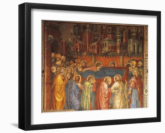 Funeral of Virgin, Scene from Life of Virgin, 1406-1408-Taddeo di Bartolo-Framed Giclee Print