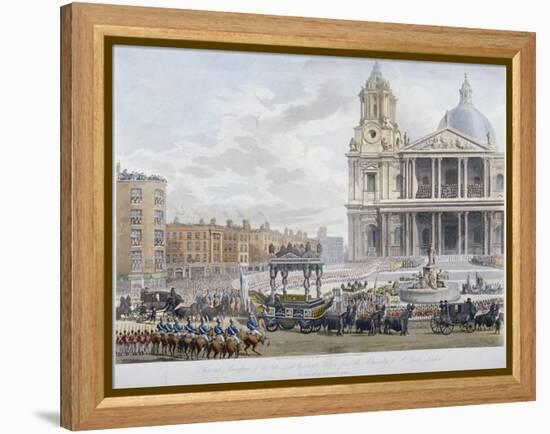 Funeral Procession of Lord Nelson Outside St Paul's Cathedral, City of London, 1806-Christopher Wren-Framed Premier Image Canvas