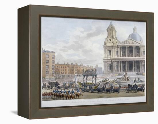 Funeral Procession of Lord Nelson Outside St Paul's Cathedral, City of London, 1806-Christopher Wren-Framed Premier Image Canvas