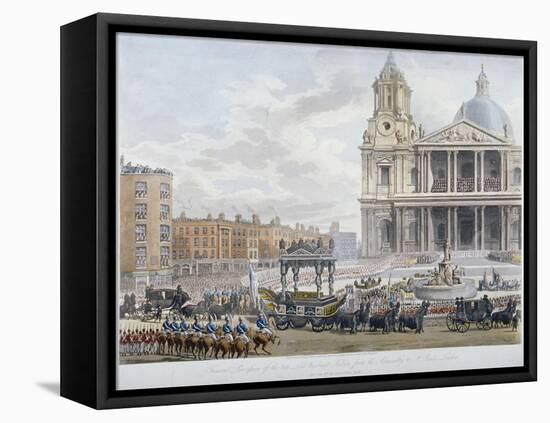 Funeral Procession of Lord Nelson Outside St Paul's Cathedral, City of London, 1806-Christopher Wren-Framed Premier Image Canvas