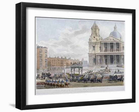 Funeral Procession of Lord Nelson Outside St Paul's Cathedral, City of London, 1806-Christopher Wren-Framed Giclee Print