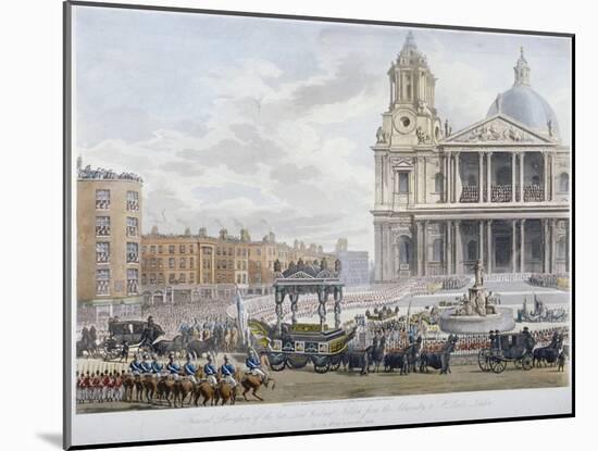 Funeral Procession of Lord Nelson Outside St Paul's Cathedral, City of London, 1806-Christopher Wren-Mounted Giclee Print