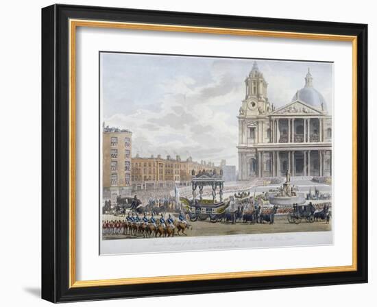 Funeral Procession of Lord Nelson Outside St Paul's Cathedral, City of London, 1806-Christopher Wren-Framed Giclee Print