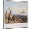 Funeral Scaffold of a Sioux Chief Near Fort Pierre, Engraved by J. Hurliman, Published in 1839-Karl Bodmer-Mounted Giclee Print