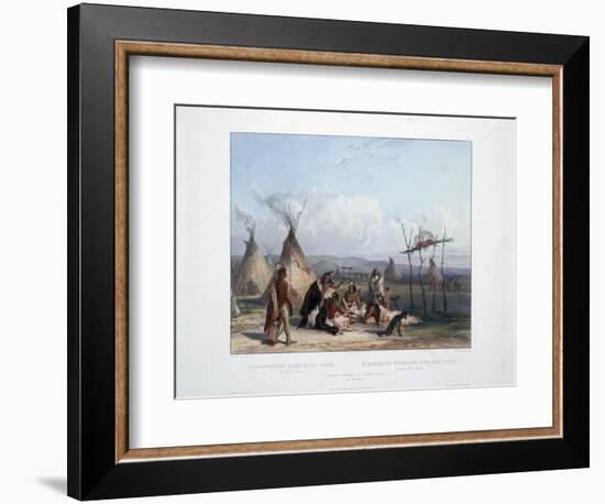 Funeral Scaffold of a Sioux Chief Near Fort Pierre-Karl Bodmer-Framed Giclee Print