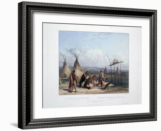 Funeral Scaffold of a Sioux Chief Near Fort Pierre-Karl Bodmer-Framed Giclee Print