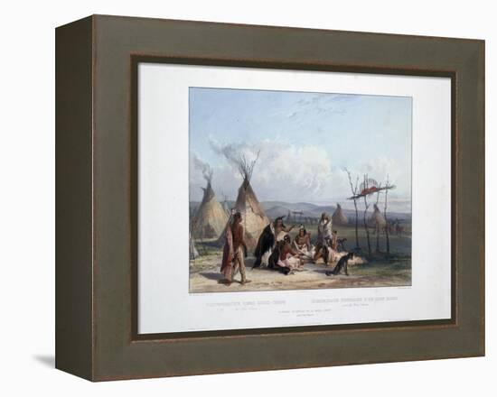 Funeral Scaffold of a Sioux Chief Near Fort Pierre-Karl Bodmer-Framed Premier Image Canvas