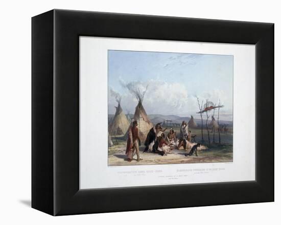 Funeral Scaffold of a Sioux Chief Near Fort Pierre-Karl Bodmer-Framed Premier Image Canvas