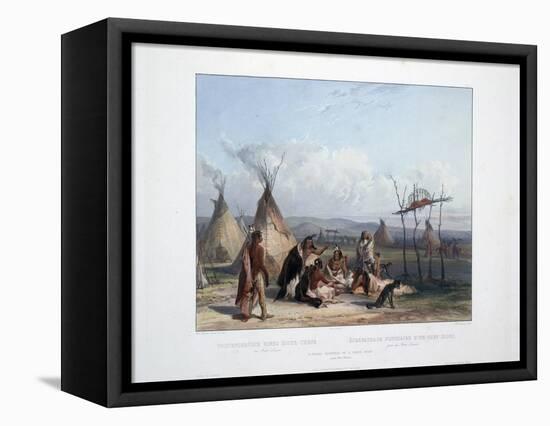 Funeral Scaffold of a Sioux Chief Near Fort Pierre-Karl Bodmer-Framed Premier Image Canvas